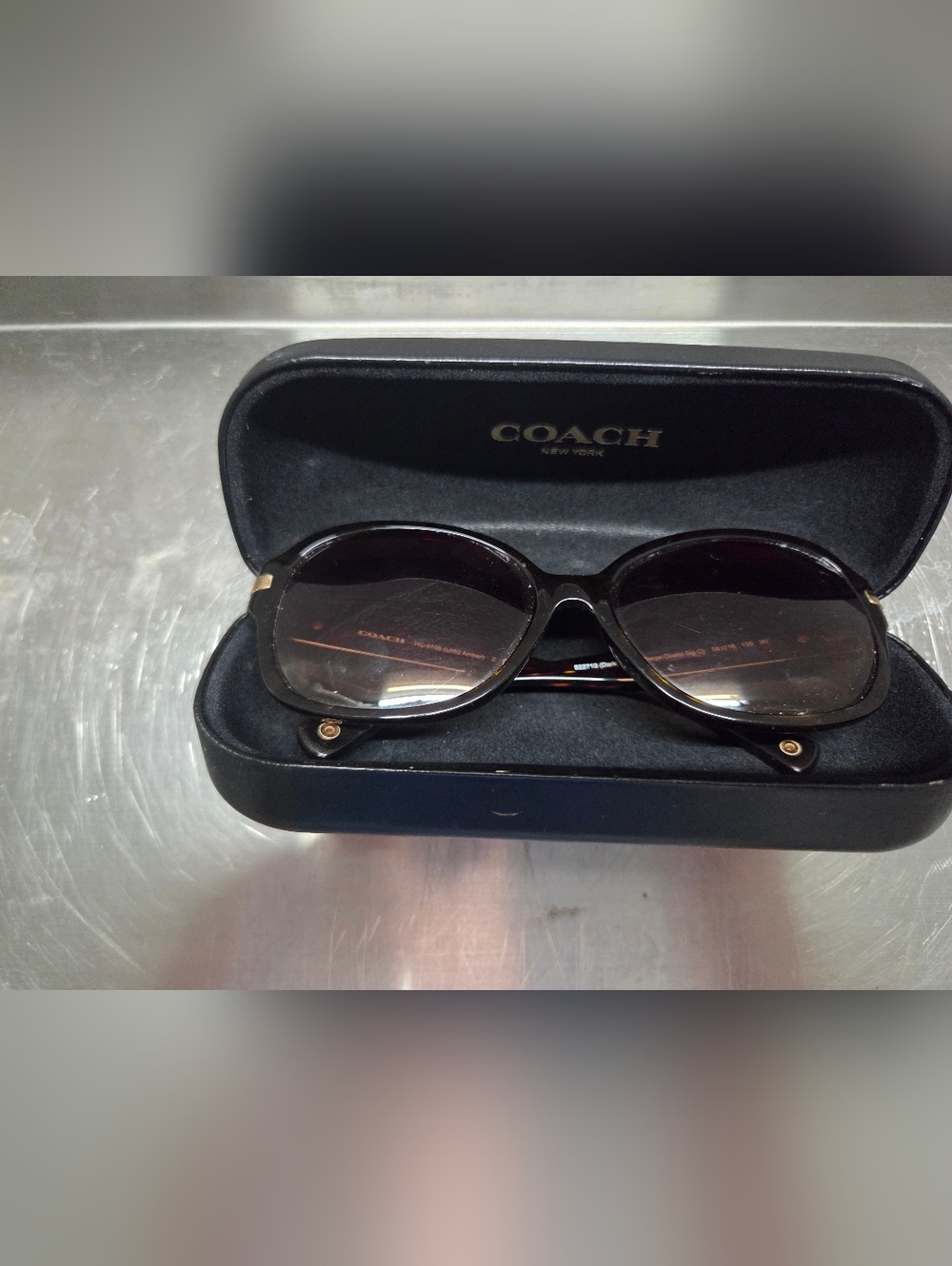 Coach HC8105 Signature Pattern Sunglasses - L082 Amber - Picture 4 of 7